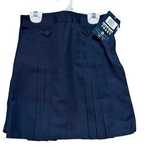 French Toast Navy Blue Girls 2 Skirts Combo Double Front Pleat Size 12